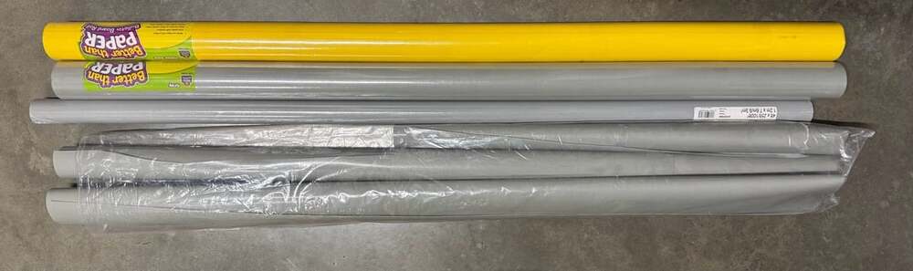 Better Than Paper Bulletin Board Roll Lot of 5 Yellow and Gray